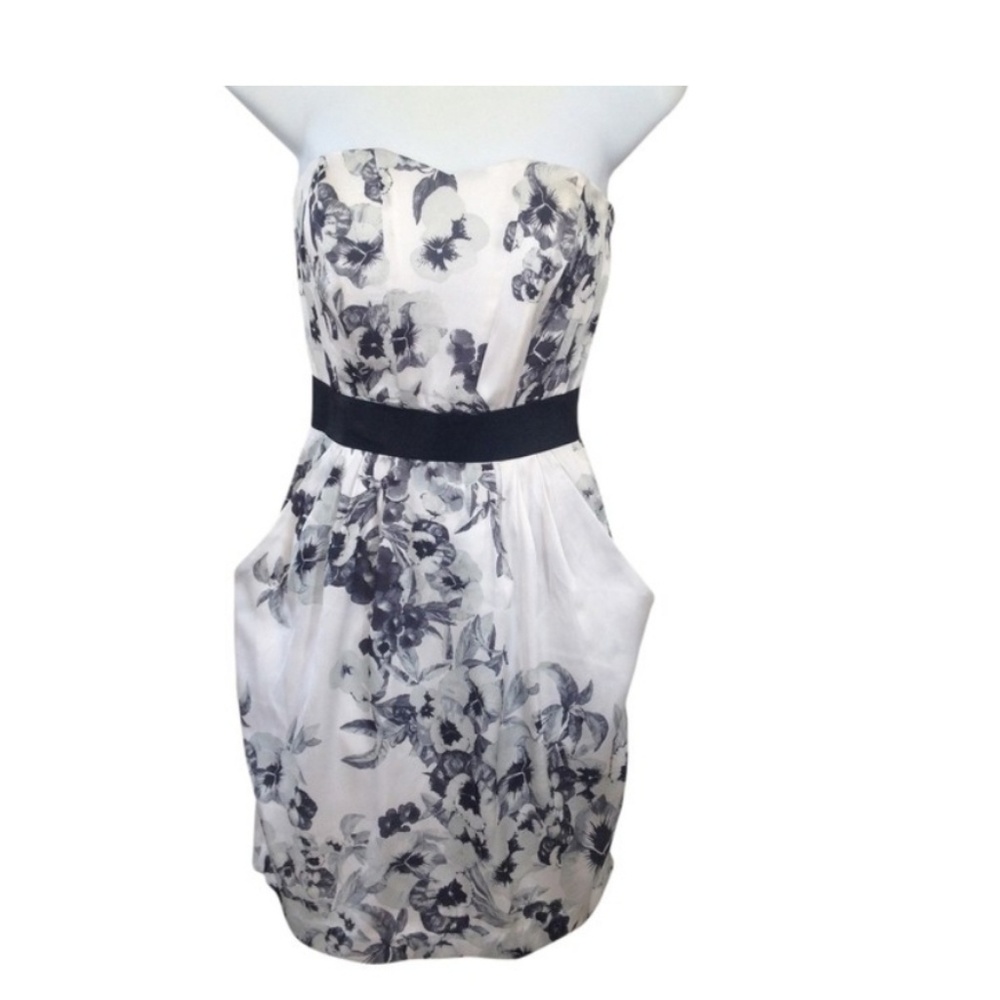 Strapless floral print dress - Size 6